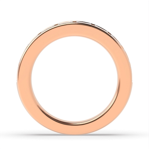 Channel Setting Baguette Rose Gold Luminousflow Eternity Diamond Rings