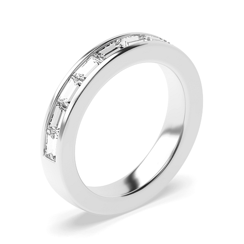 Channel Setting Baguette Luminousflow Moissanite Eternity Diamond Rings