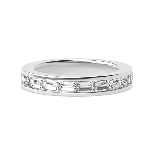 Channel Setting Baguette Luminousflow Moissanite Eternity Diamond Rings