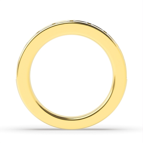 Channel Setting Baguette Yellow Gold Luminousflow Eternity Diamond Rings