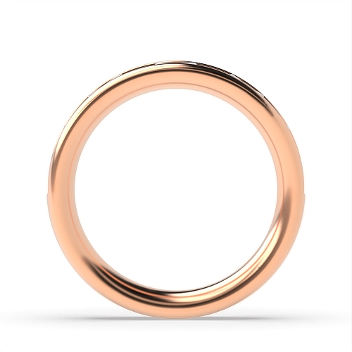 Channel Setting Round/Baguette Rose Gold Gleamwhisper Eternity Diamond Rings