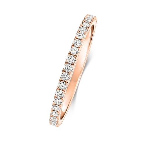 4 Prong Round Rose Gold Separate claws Eternity Engagement Rings