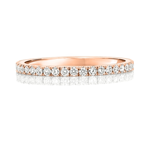 4 Prong Round Rose Gold Separate claws Eternity Engagement Rings