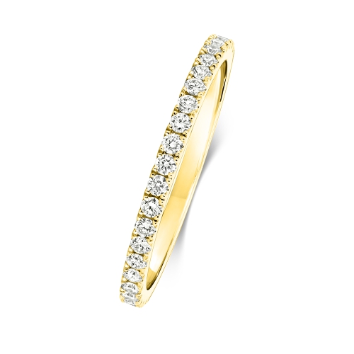 4 Prong Round Yellow Gold Separate claws Eternity Engagement Rings