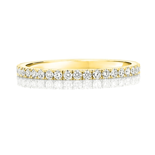 4 Prong Round Yellow Gold Separate claws Eternity Engagement Rings