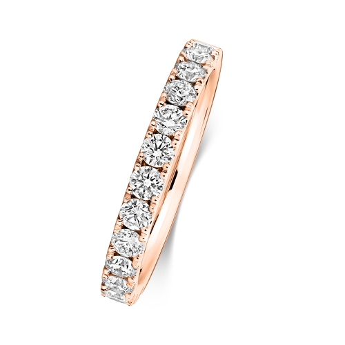 4 Prong Round Rose Gold Natural Eternity Diamond Rings