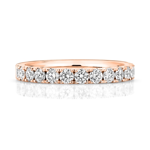 4 Prong Round Rose Gold Natural Eternity Diamond Rings
