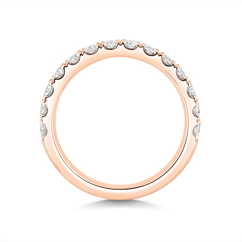4 Prong Round Rose Gold Natural Eternity Diamond Rings