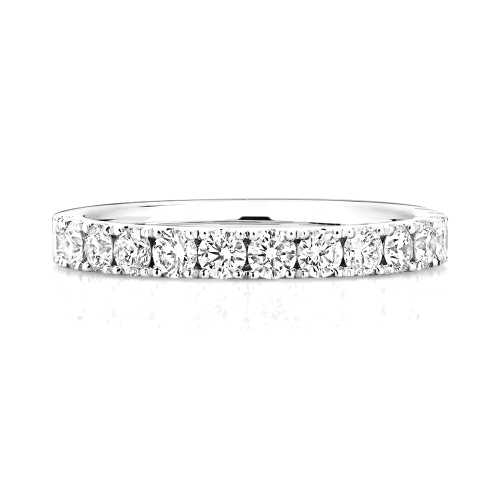 4 Prong Round Natural Moissanite Eternity Diamond Rings