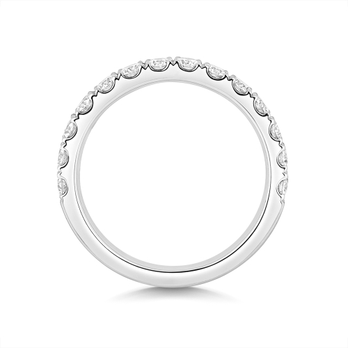 4 Prong Round Natural Moissanite Eternity Diamond Rings
