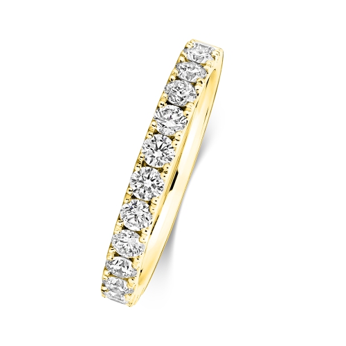 4 Prong Round Yellow Gold Natural Eternity Diamond Rings