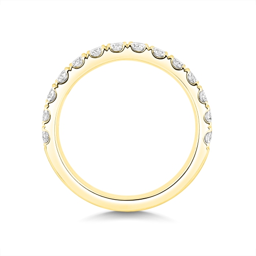 4 Prong Round Yellow Gold Natural Eternity Diamond Rings