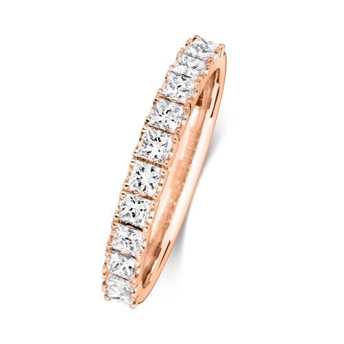 4 Prong Princess Rose Gold Infinityspark Eternity Engagement Rings