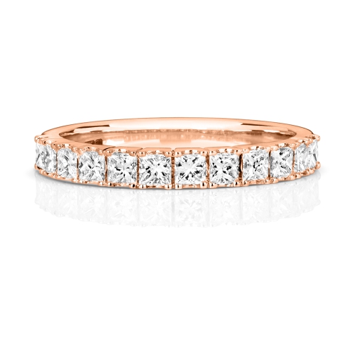 4 Prong Princess Rose Gold Infinityspark Eternity Engagement Rings