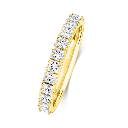 4 Prong Princess Yellow Gold Infinityspark Eternity Engagement Rings
