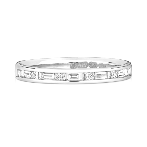 Channel Setting Princess/Baguette Infiniteglow Half Eternity Diamond Rings