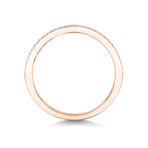 Pave Setting Round Rose Gold Glimmer Eternity Engagement Rings