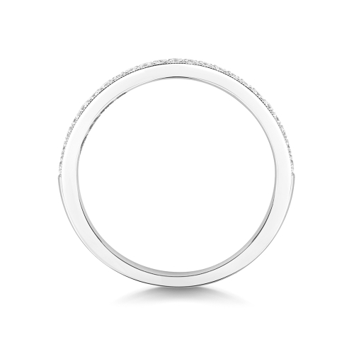 Pave Setting Round Glimmer Half Eternity Engagement Rings