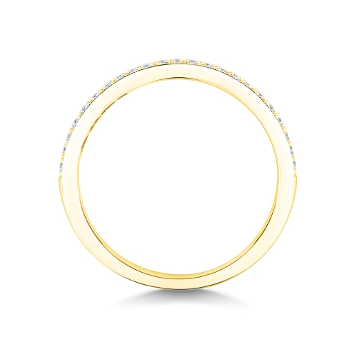 Pave Setting Round Yellow Gold Glimmer Eternity Engagement Rings