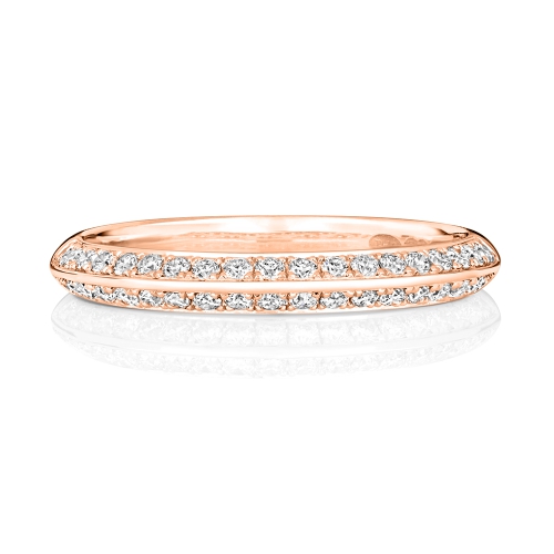 4 Prong Round Rose Gold Eternity Engagement Rings