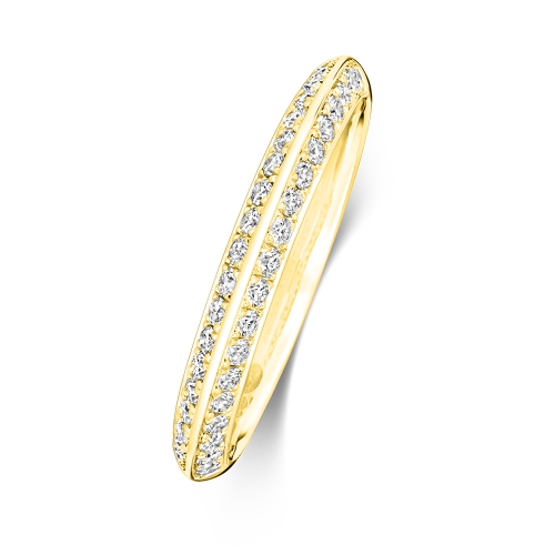 4 Prong Round Yellow Gold Eternity Engagement Rings