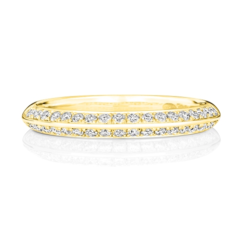 4 Prong Round Yellow Gold Eternity Engagement Rings