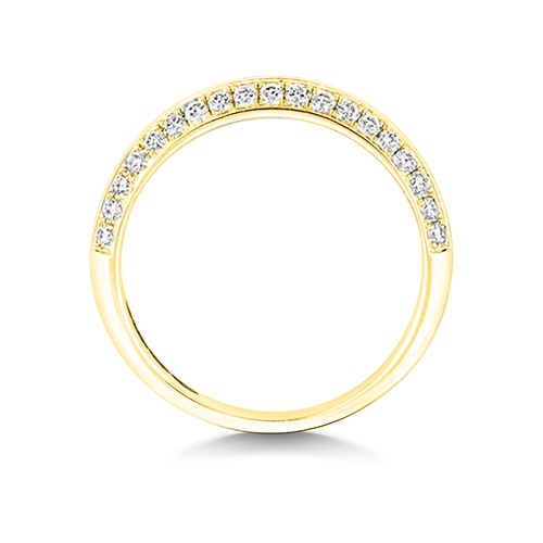 4 Prong Round Yellow Gold Eternity Engagement Rings