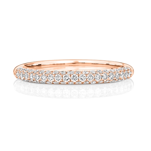 4 Prong Round Rose Gold Superior Eternity Engagement Rings