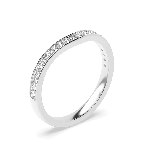 Pave Setting Round Wave wedding Half Eternity Engagement Rings