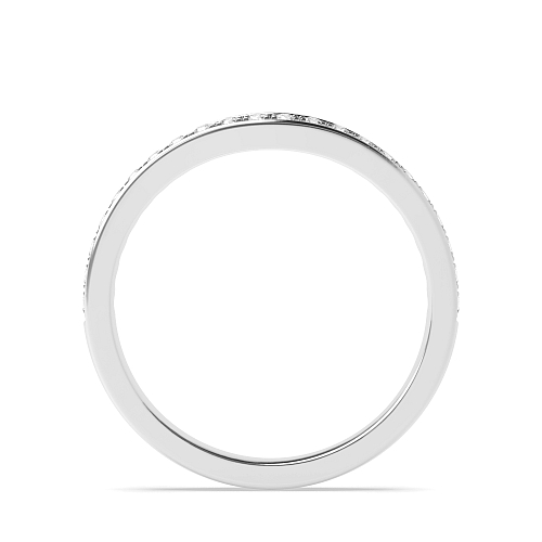 Pave Setting Round Wave wedding Half Eternity Engagement Rings