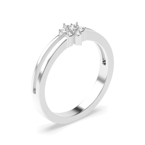 prong setting round shape diamond cluster ring