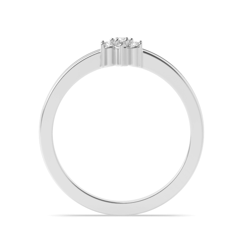 3 Prong Round Platinum Cluster Diamond Ring