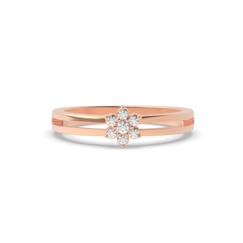 3 Prong Round Rose Gold Orbit Engagement Rings