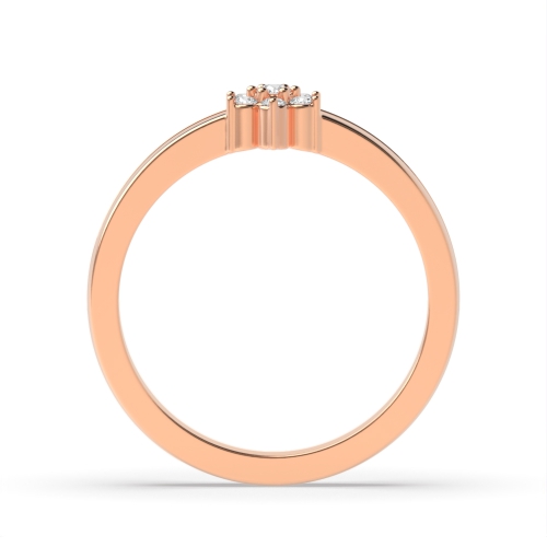3 Prong Round Rose Gold Orbit Engagement Rings