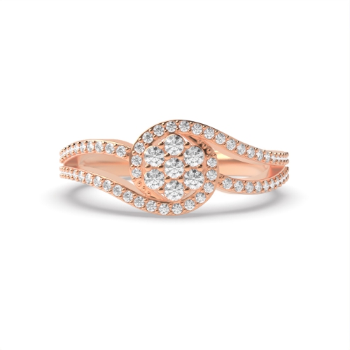 4 Prong Round Rose Gold Vortex Unusual Engagement Rings