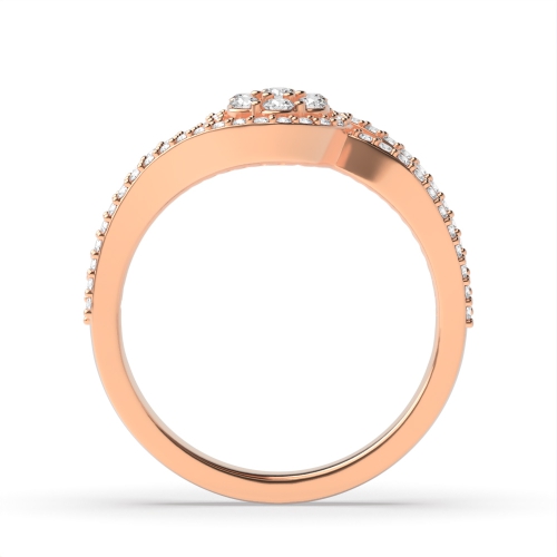 4 Prong Round Rose Gold Vortex Unusual Engagement Rings