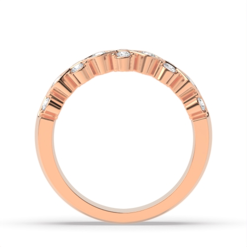 4 Prong Round Rose Gold Regalness Eternity Engagement Rings