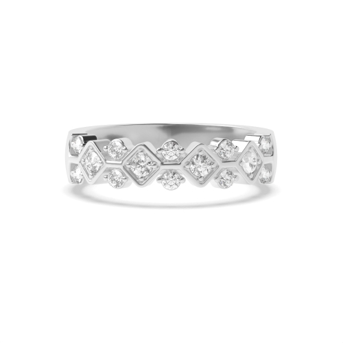 4 Prong Round Regalness Half Eternity Engagement Rings