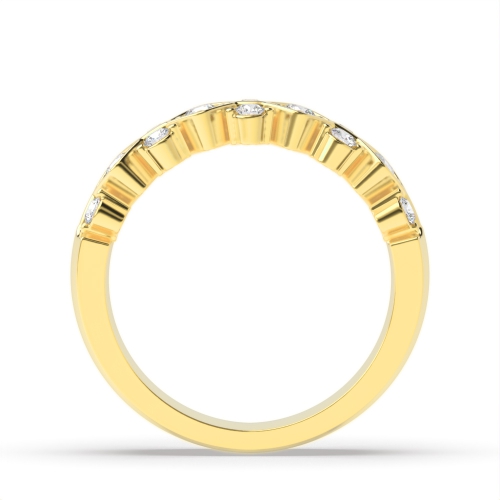 4 Prong Round Yellow Gold Regalness Eternity Engagement Rings