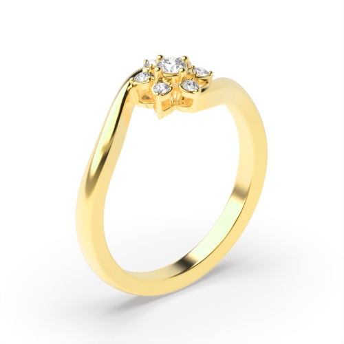 4 Prong Round Yellow Gold Infiniteradiant Engagement Rings