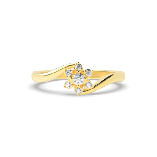 4 Prong Round Yellow Gold Infiniteradiant Engagement Rings