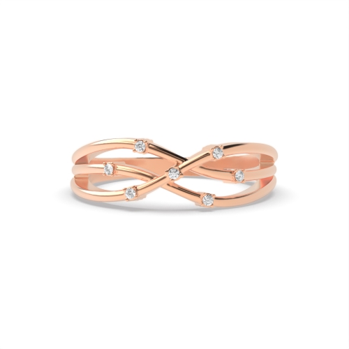 4 Prong Round Rose Gold Charming Eternity Engagement Rings