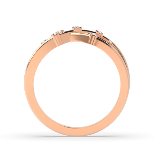 4 Prong Round Rose Gold Charming Eternity Engagement Rings