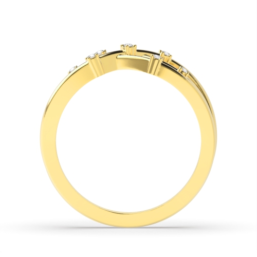 4 Prong Round Yellow Gold Charming Eternity Engagement Rings