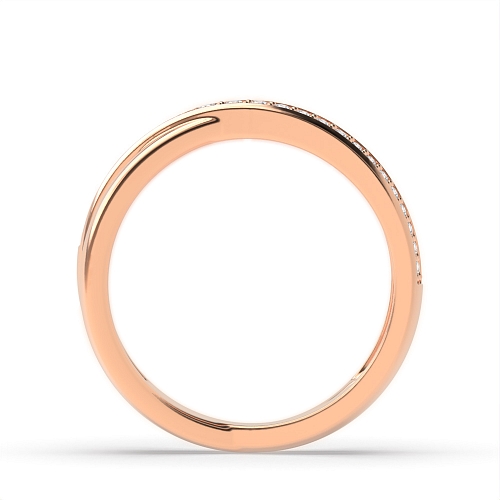 Pave Setting Round Rose Gold Eternal Eternity Engagement Rings