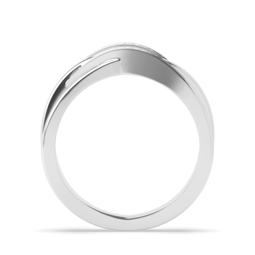 Pave Setting Round Twisted Half Eternity Engagement Rings