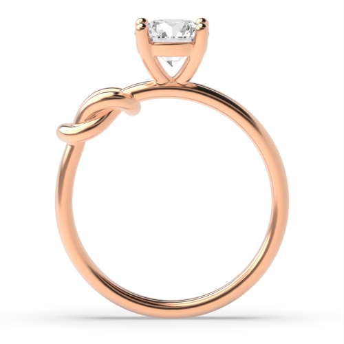 4 Prong Round Rose Gold Knot Engagement Rings