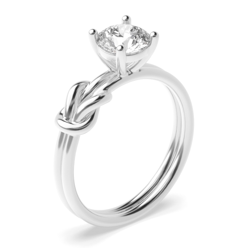 4 Prong Round Knot Solitaire Diamond Ring