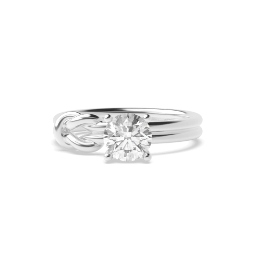 4 Prong Round Knot Solitaire Diamond Ring