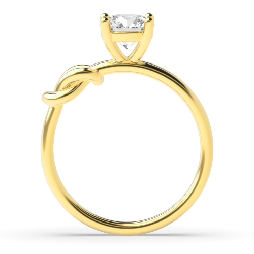 4 Prong Round Yellow Gold Knot Engagement Rings